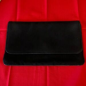Elegant Black Suede Clutch